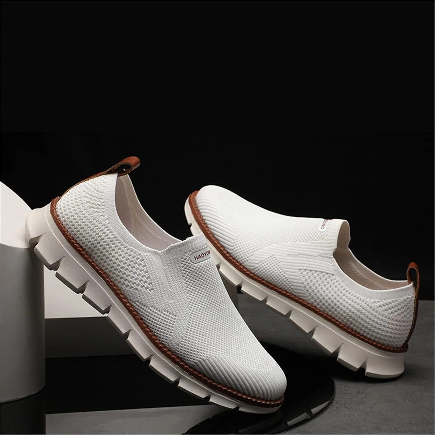 Men's Casual Sneakers Dress Shoes - Comfort Dress Sneakers Mesh Knit Lightweight Breathable Formal Oxford Business Shoes