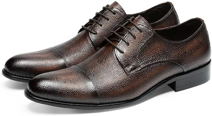 Men's Classic Business Casual Oxford Shoes for Men Soft Leather Pointed-Toe Design Dress Shoes