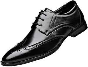 Men's Classic Business Formal Oxford Shoes Mens Wingtip Brogue Mens Casual Dress Shoes for Men