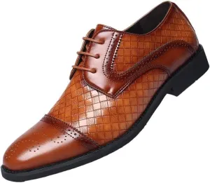 Men's Classic Derby Shoes Casual Formal Business Oxford Shoes for Men Height Increasing Non-Slip Softsole Walking Tuxedo Shoes