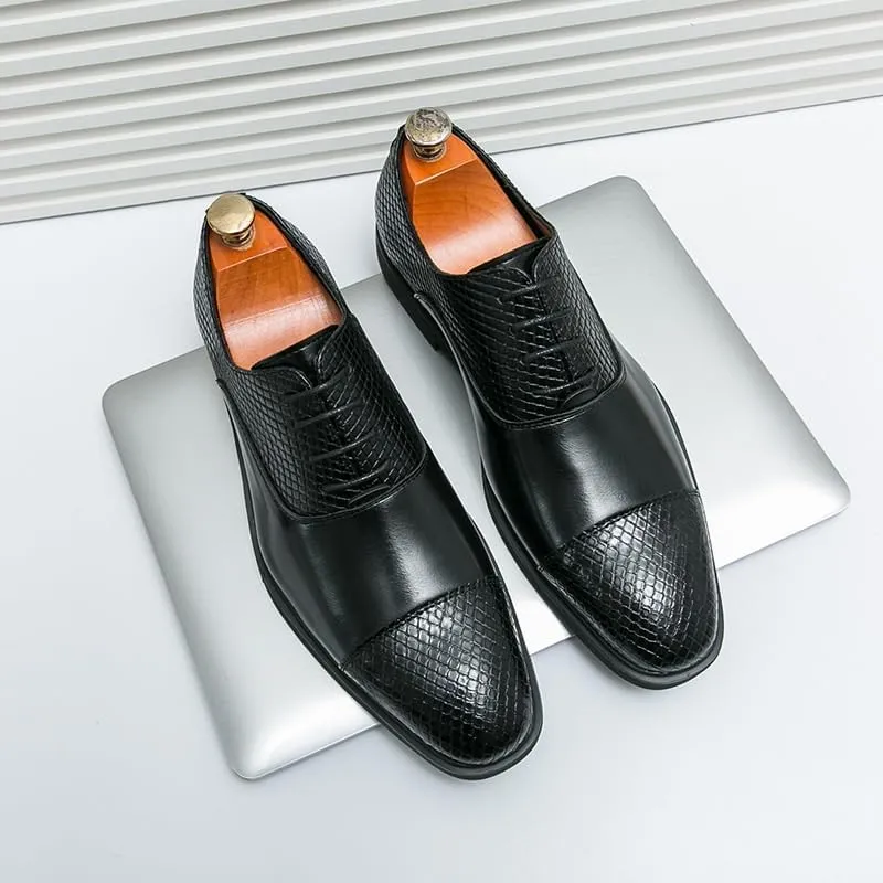 Men's Classic Lace-up Oxfords Modern Leather Business Casual Comfort Formal Shoes