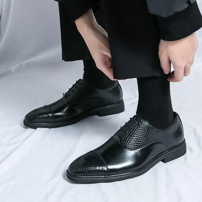 Men's Classic Lace-up Oxfords Modern Leather Business Casual Comfort Formal Shoes