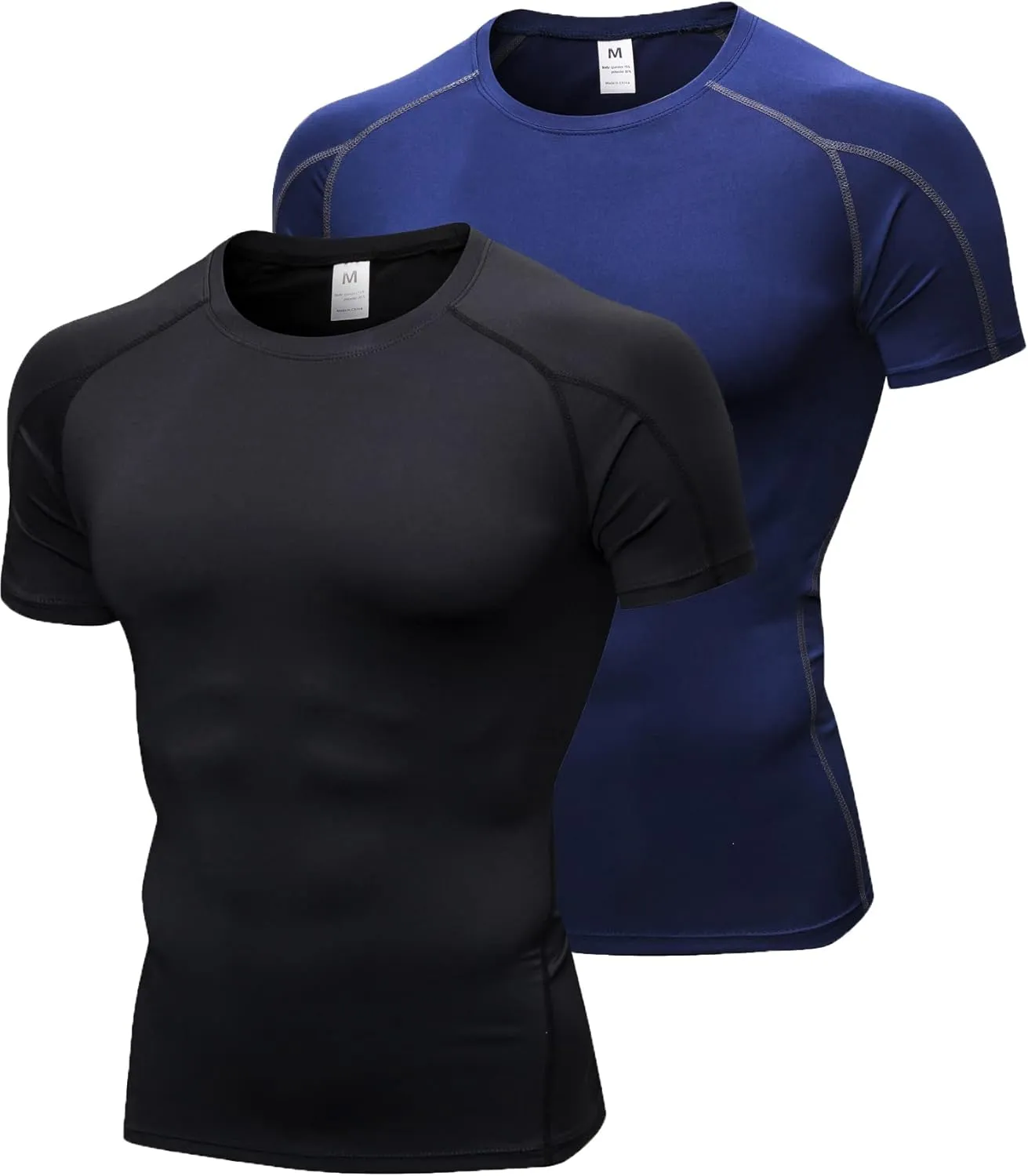 Men's Compression Shirts Short Sleeve Workout Shirt Cool Dry Undershirts Baselayer Sports T Shirts Gym Running Tops