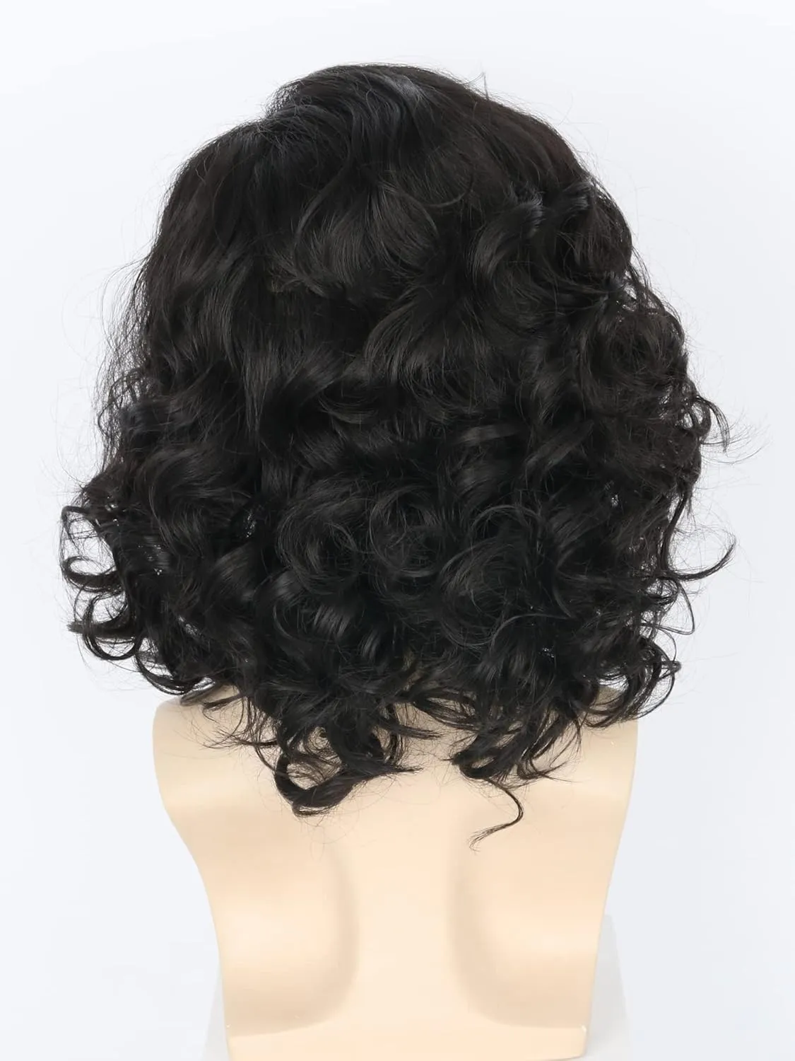 Men's Costume Wig Black Fluffy Short Curly Wig for Halloween Cosplay Costume Wig