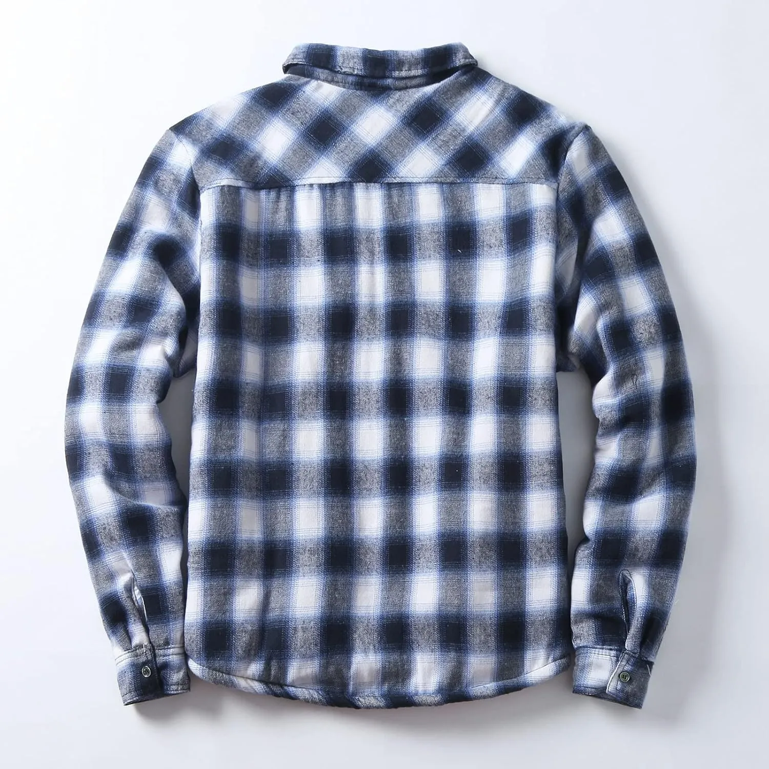 Men's Cotton Flannel Plaid Shirts Causal Long Sleeve Button Up Shirt Jackets with Pockets Classic Fit Western Shirts