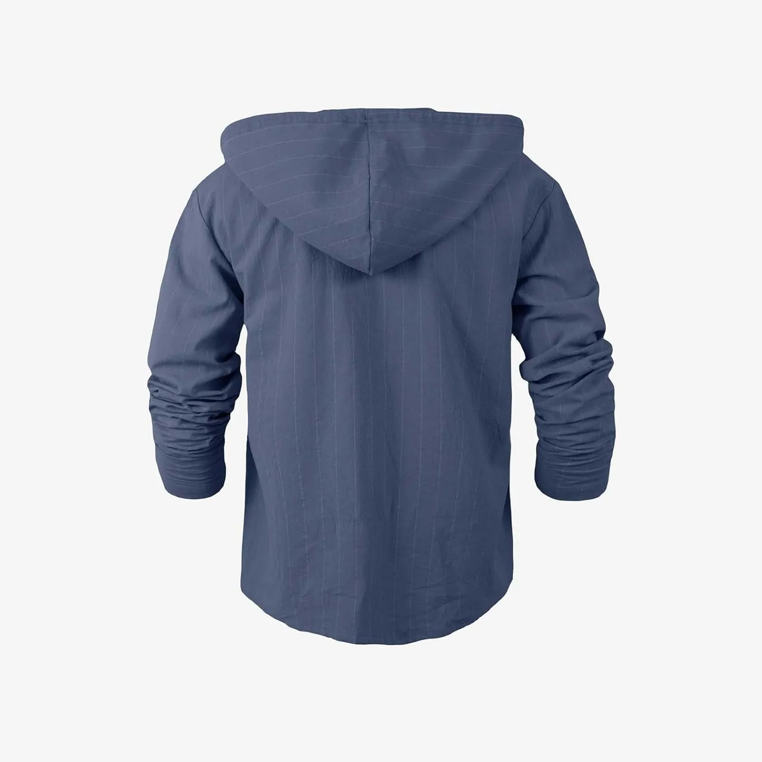 Mens Cotton Linen Hoodies Striped Casual Long Sleeve V Neck Button Down Hooded Shirts Hawaiian Beach Yoga Sweatshirts