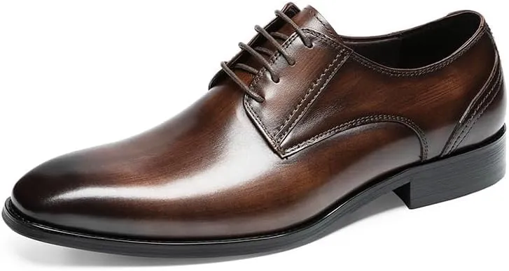 Men's Derby Shoes Pointed-Toe Dress Shoes for Men Soft Leather Oxfords Wedding Office Business