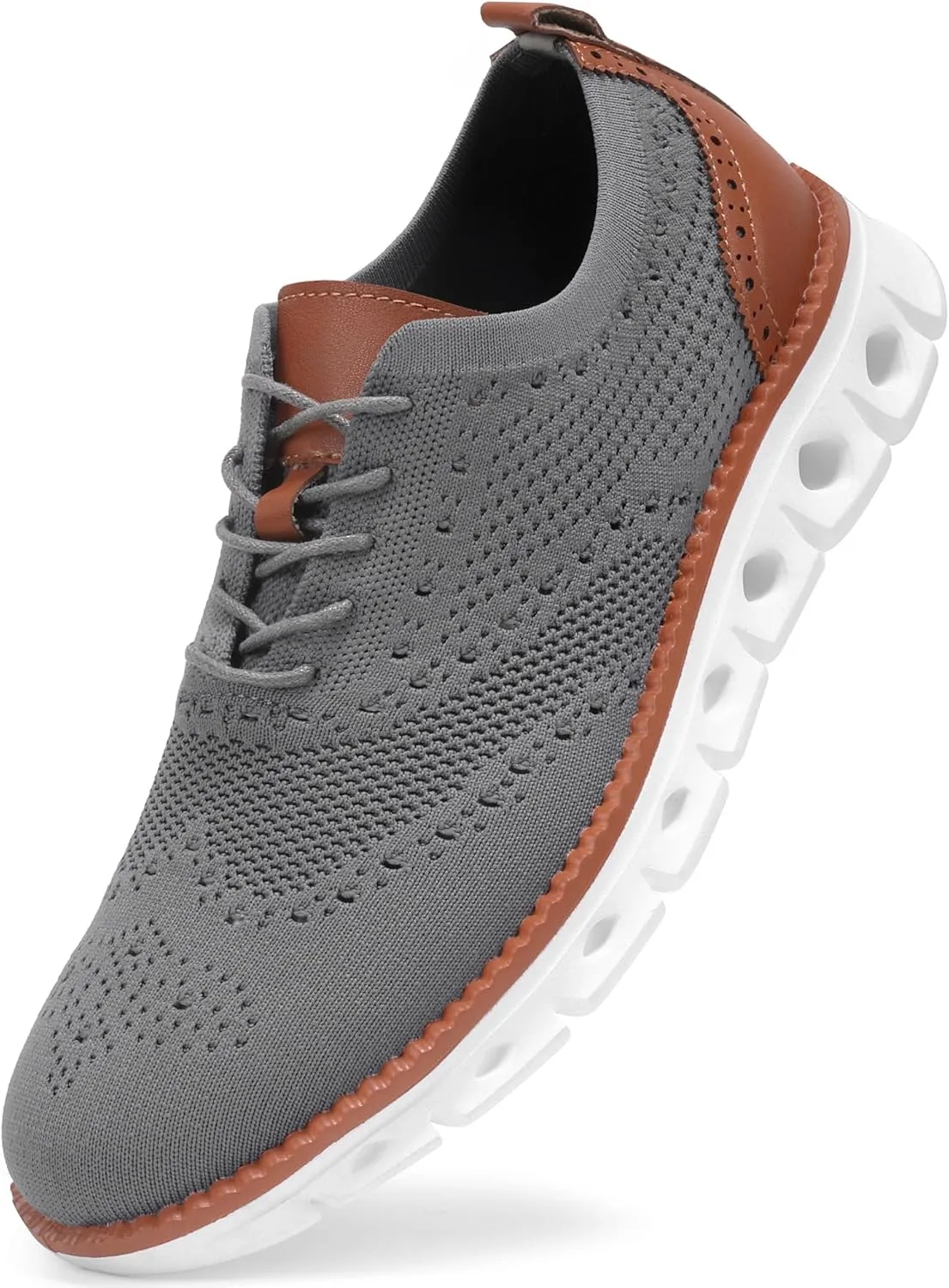 Mens Dress Shoes Casual Oxfords Shoes Knit Lightweight Breathable Business Work Shoes Walking Shoes Fashion Sneakers