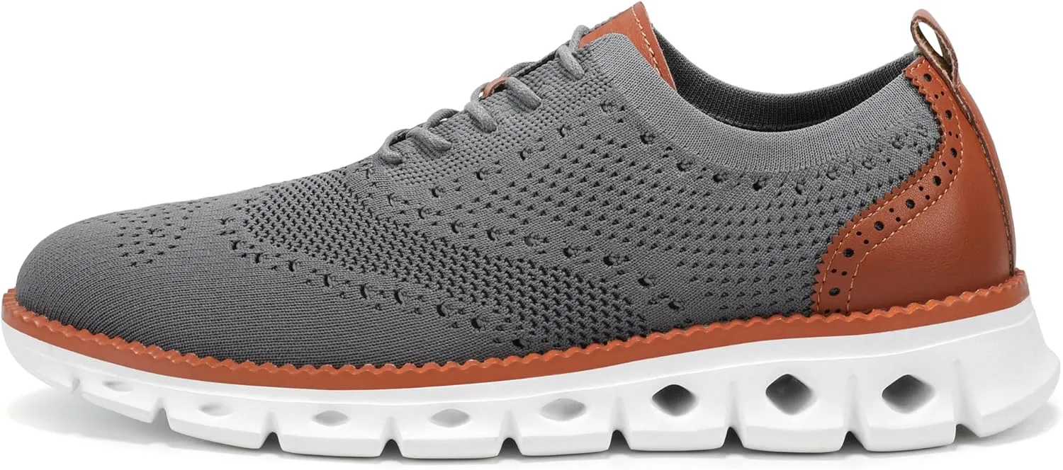 Mens Dress Shoes Casual Oxfords Shoes Knit Lightweight Breathable Business Work Shoes Walking Shoes Fashion Sneakers