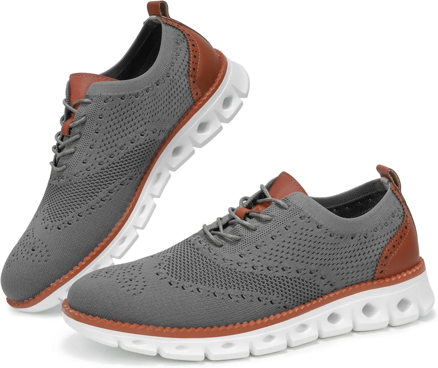 Mens Dress Shoes Casual Oxfords Shoes Knit Lightweight Breathable Business Work Shoes Walking Shoes Fashion Sneakers