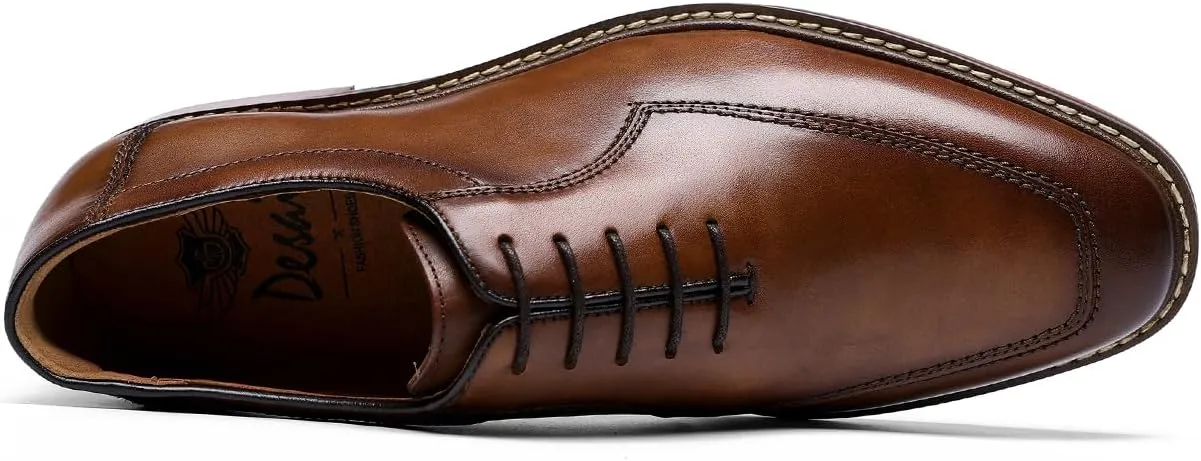 Men's Dress Shoes Genuine Leather Oxford for Men Classic Comfortable Formal Business lace up No Creases Mens Dress Shoes