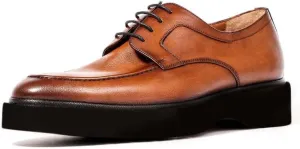 Men's Dress Shoes Men's Casual Business Genuine Leather Shoes Heightened Sole Splicing Leather Classic Oxford Loafer Dress Shoes