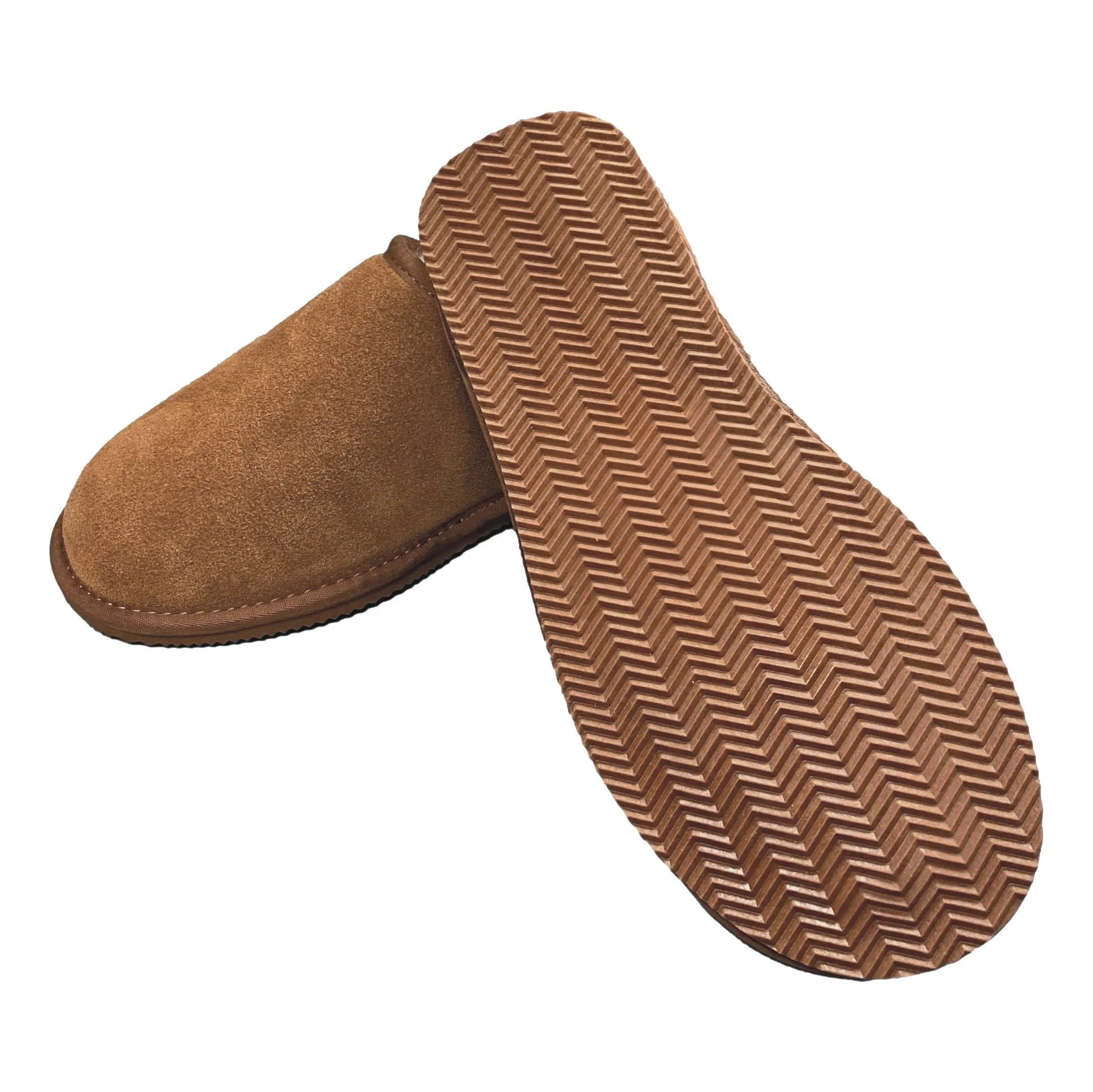 Men's Ellis Sheepskin Lined Slipper Mule - Chestnut/Natural