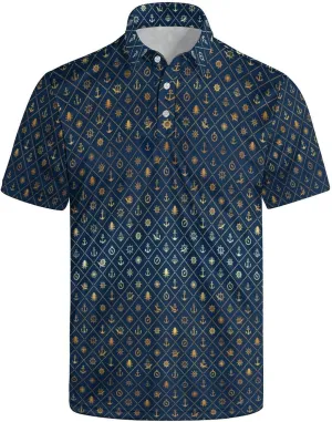 Mens Funny Polo Shirts, Short Sleeve Golf Shirts, Moisture Wicking Quick-Dry Business Casual Shirt for Men