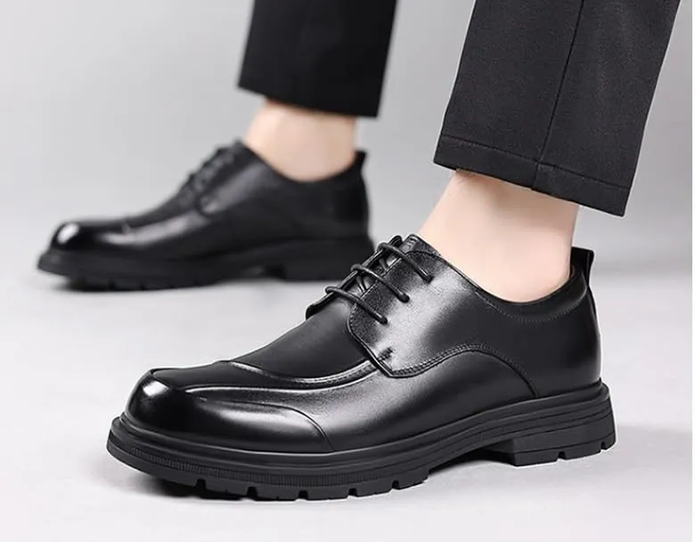Mens Leather Derby Dress Shoes Genuine Leather Spring Business Formal Wedding Groom Top Grain Oxford Shoes