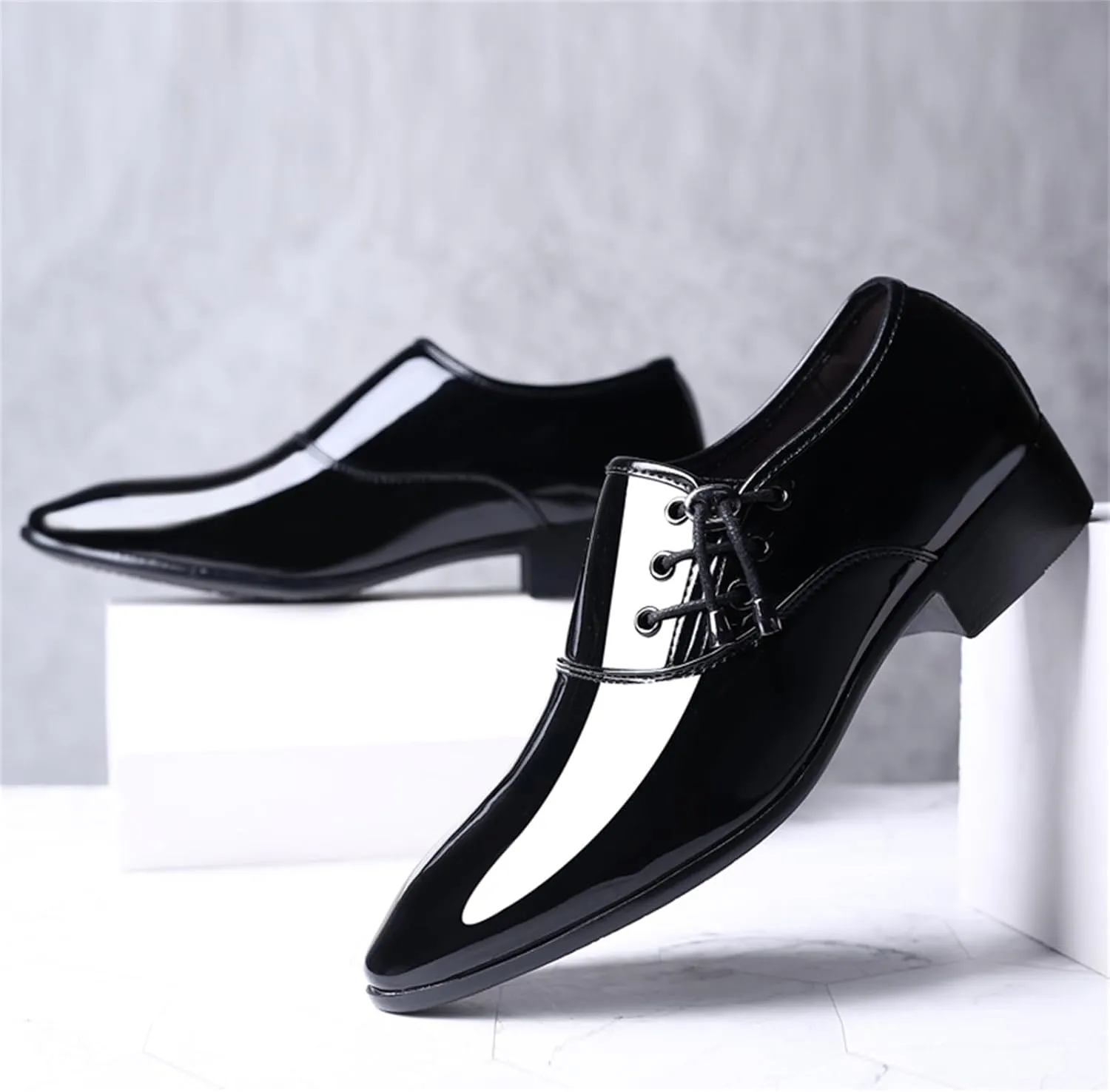 Mens Loafer Shoes Slip on Patent Leather Modern Dress Shoes for Men Business Casual Driving Prom Party Wedding Comfortable