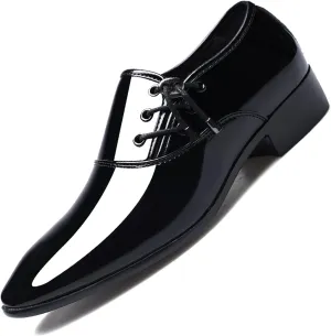 Mens Loafer Shoes Slip on Patent Leather Modern Dress Shoes for Men Business Casual Driving Prom Party Wedding Comfortable