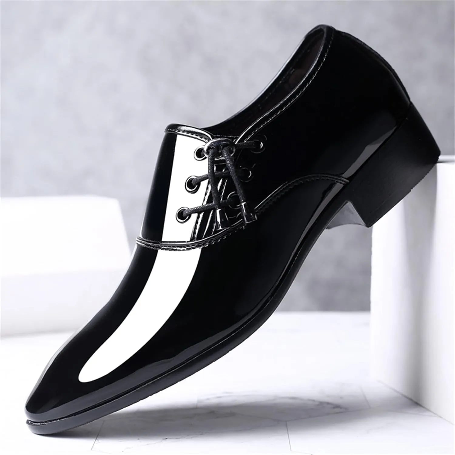 Mens Loafer Shoes Slip on Patent Leather Modern Dress Shoes for Men Business Casual Driving Prom Party Wedding Comfortable