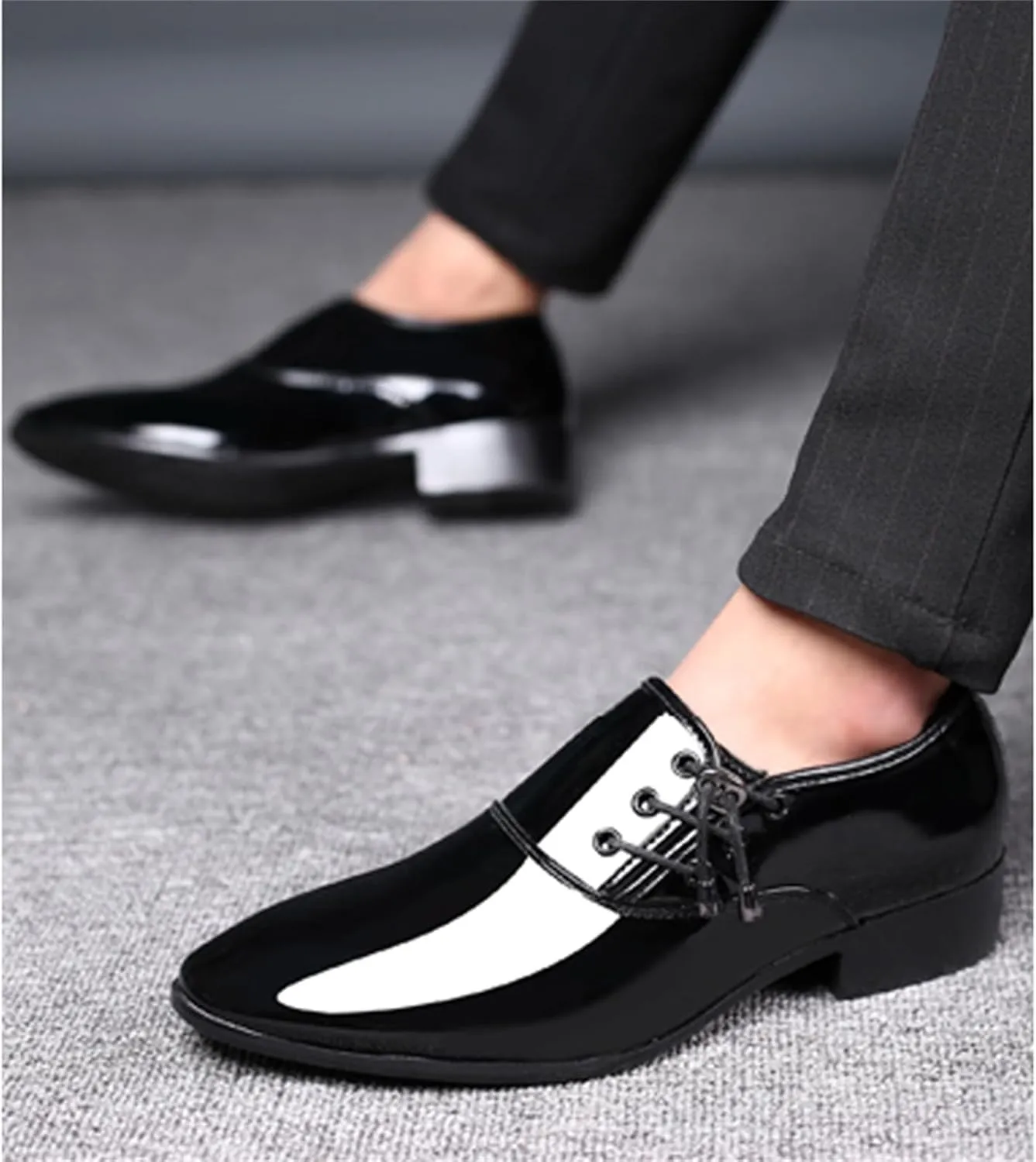 Mens Loafer Shoes Slip on Patent Leather Modern Dress Shoes for Men Business Casual Driving Prom Party Wedding Comfortable