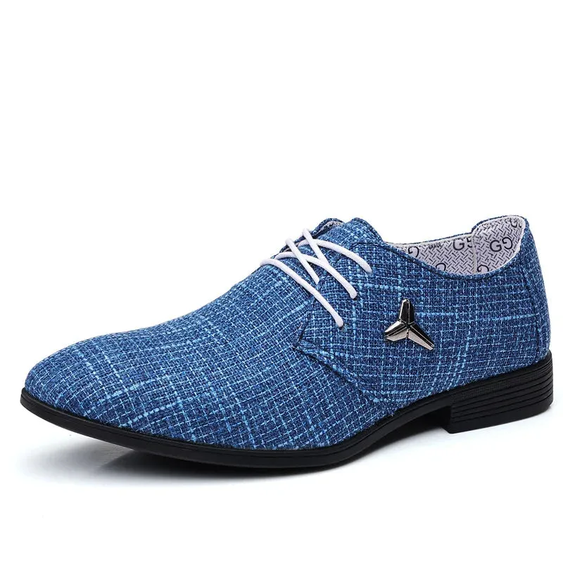 Men's Luxury Oxford Shoes – Breathable Linen Canvas Dress Shoes