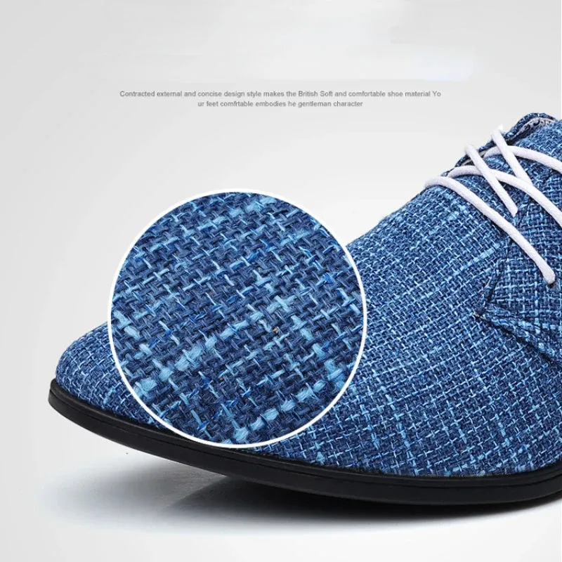 Men's Luxury Oxford Shoes – Breathable Linen Canvas Dress Shoes