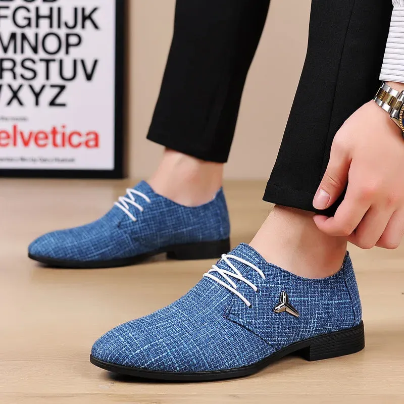Men's Luxury Oxford Shoes – Breathable Linen Canvas Dress Shoes