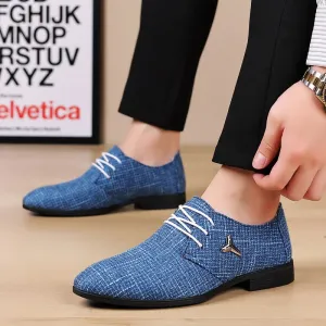 Men's Luxury Oxford Shoes – Breathable Linen Canvas Dress Shoes