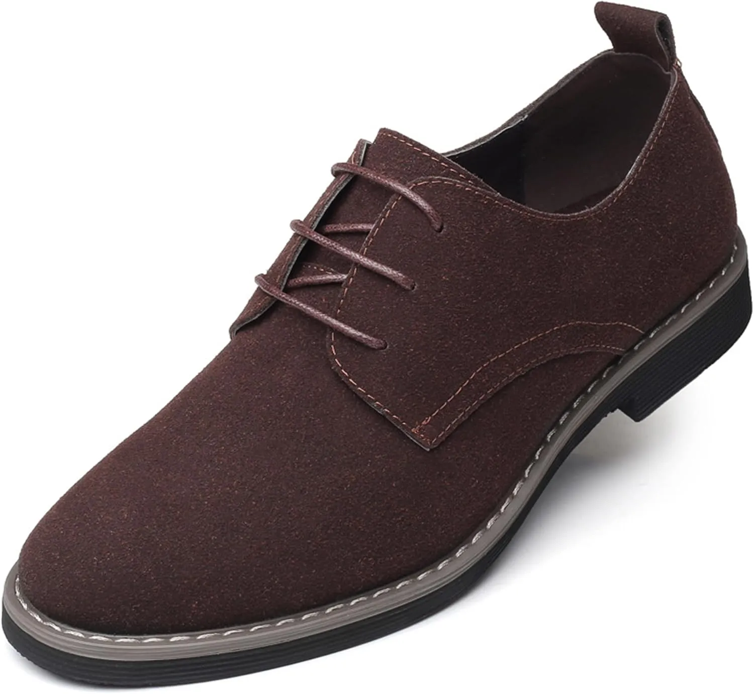 Men's Oxford Dress Shoes Classic Lace Up Casual Suede Leather Low-Top British Business Breathable Formal
