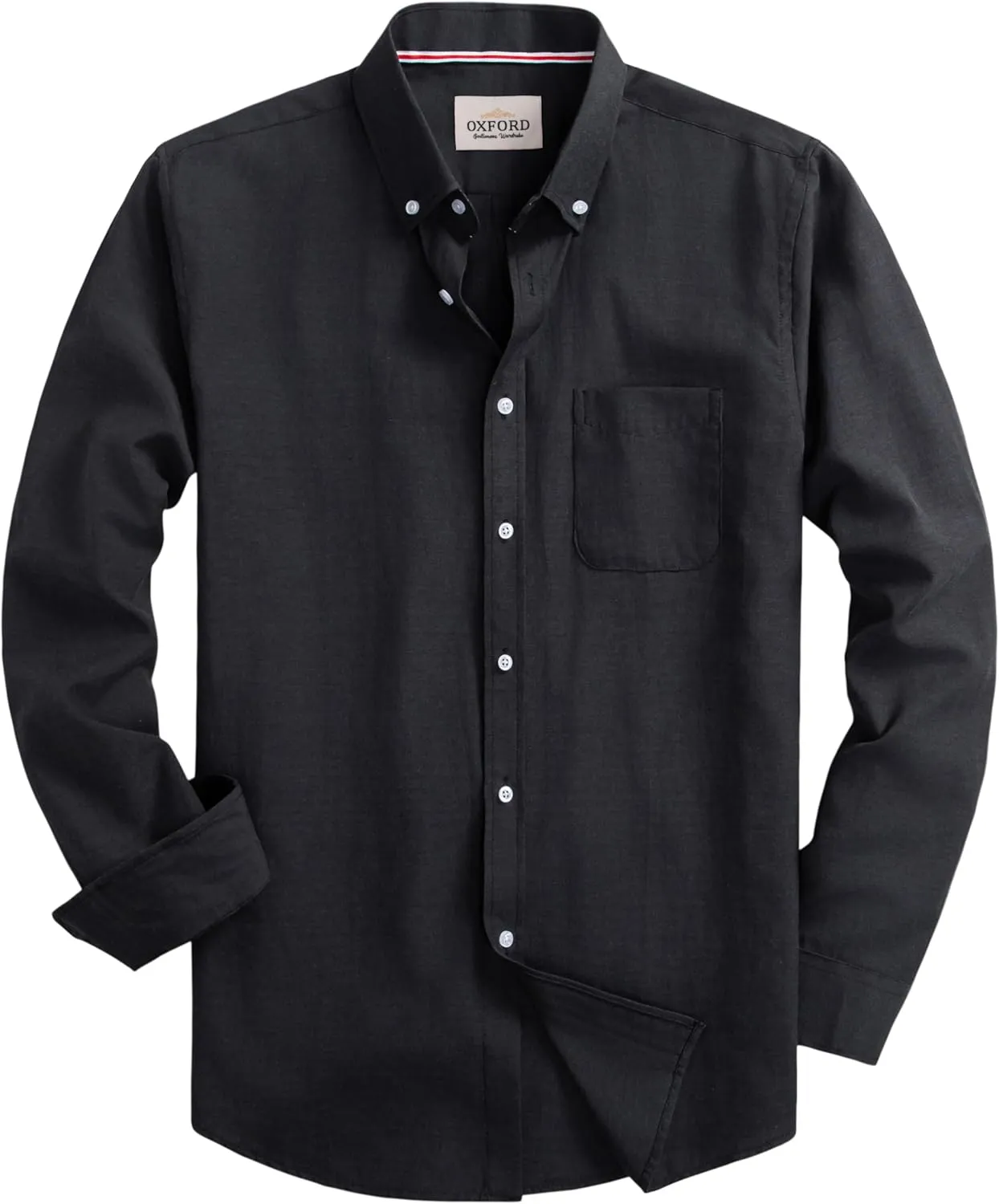 Mens Oxford Shirts Long Sleeve Slim Fit Lightweight Casual Button Down Shirts with Pocket