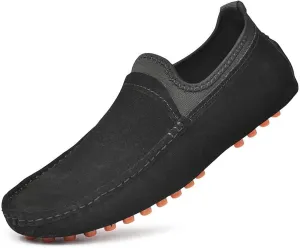 Men's Penny Loafers Suede Slip On Casual Dress Arch Support Boat Shoes for Driving Outdoor