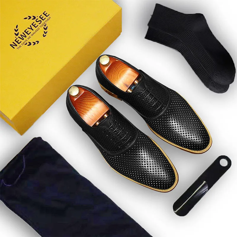 Men's Perforated Oxford Shoes Breathable Mesh