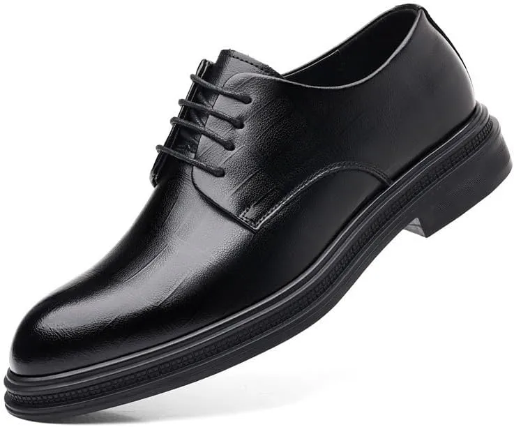 Mens Pointed Toe Groom Wedding British Style Breathable Oxford Leather Shoes Business Formal Suit