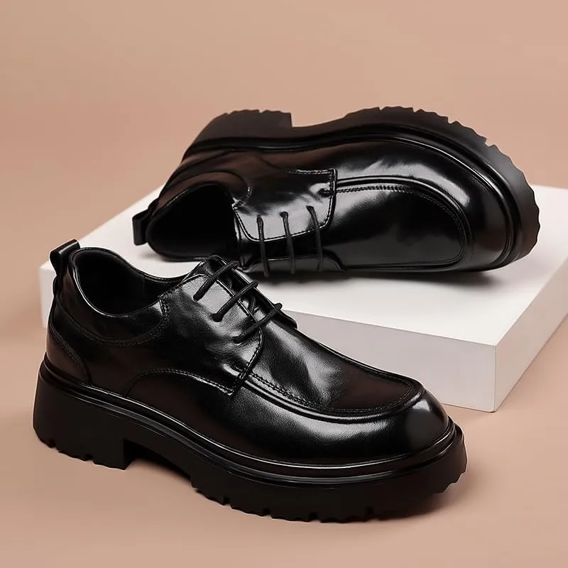 Mens Retro Comfortable Business Height Increasing Non-Slip Softsole Walking Oxford Shoes Men's Casual Walking Shoes Office Flats