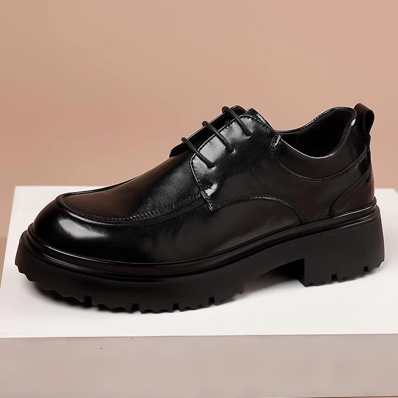 Mens Retro Comfortable Business Height Increasing Non-Slip Softsole Walking Oxford Shoes Men's Casual Walking Shoes Office Flats