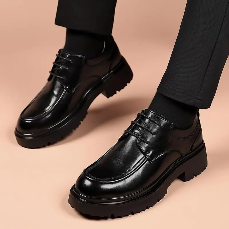 Mens Retro Comfortable Business Height Increasing Non-Slip Softsole Walking Oxford Shoes Men's Casual Walking Shoes Office Flats