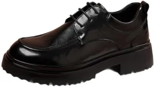 Mens Retro Comfortable Business Height Increasing Non-Slip Softsole Walking Oxford Shoes Men's Casual Walking Shoes Office Flats