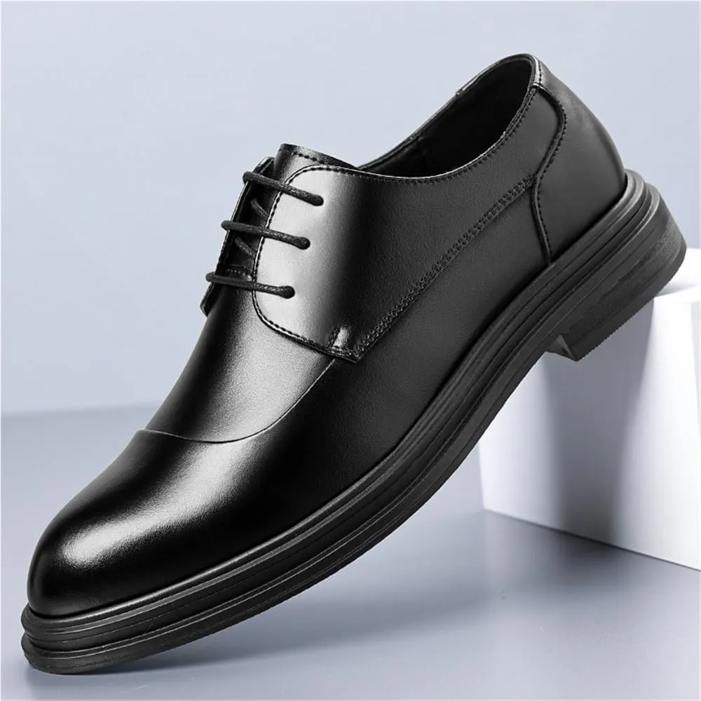 Men's Spring Business Dress Shoes Casual English Style Commuter Formal Shoes Wedding Groom Shoes Comfortable Stylish Classic Leather Shoes(9)