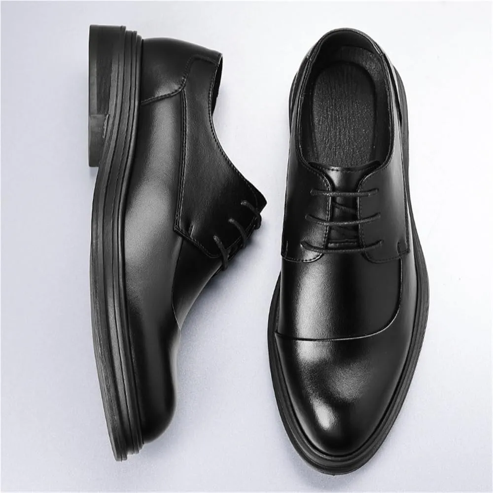 Men's Spring Business Dress Shoes Casual English Style Commuter Formal Shoes Wedding Groom Shoes Comfortable Stylish Classic Leather Shoes(9)