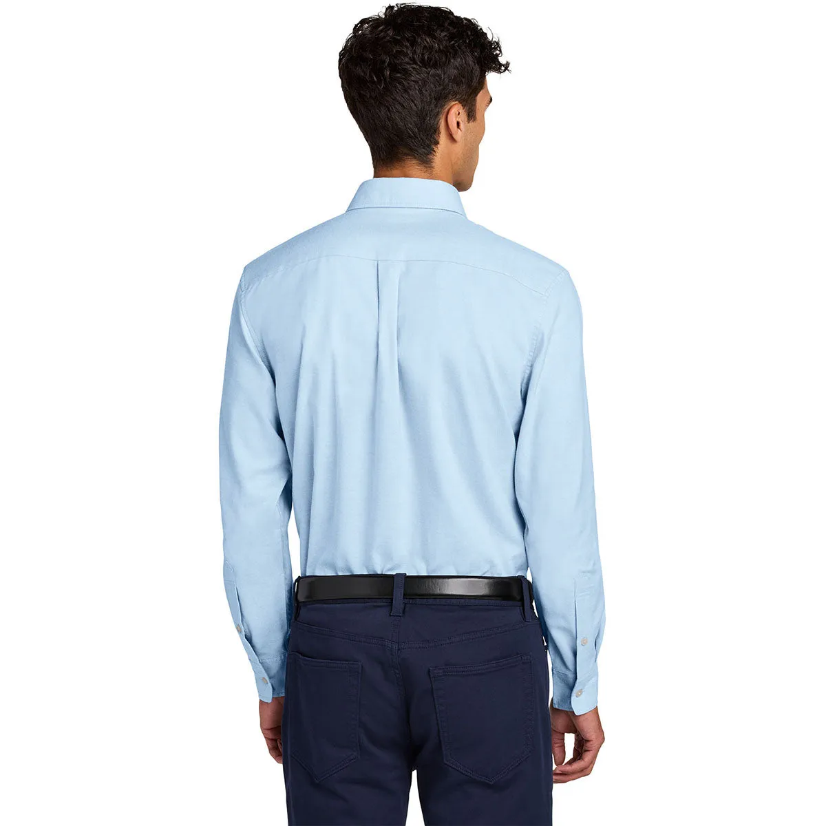 Mercer Mettle Men's Light Blue Long Sleeve Modern Oxford Shirt