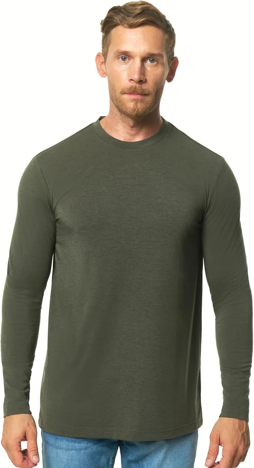 Merino Wool Base Layer Mens - 100% Merino Wool Shirts for Men Thermal Underwear Long Sleeve T-Shirt for Hiking Hunting