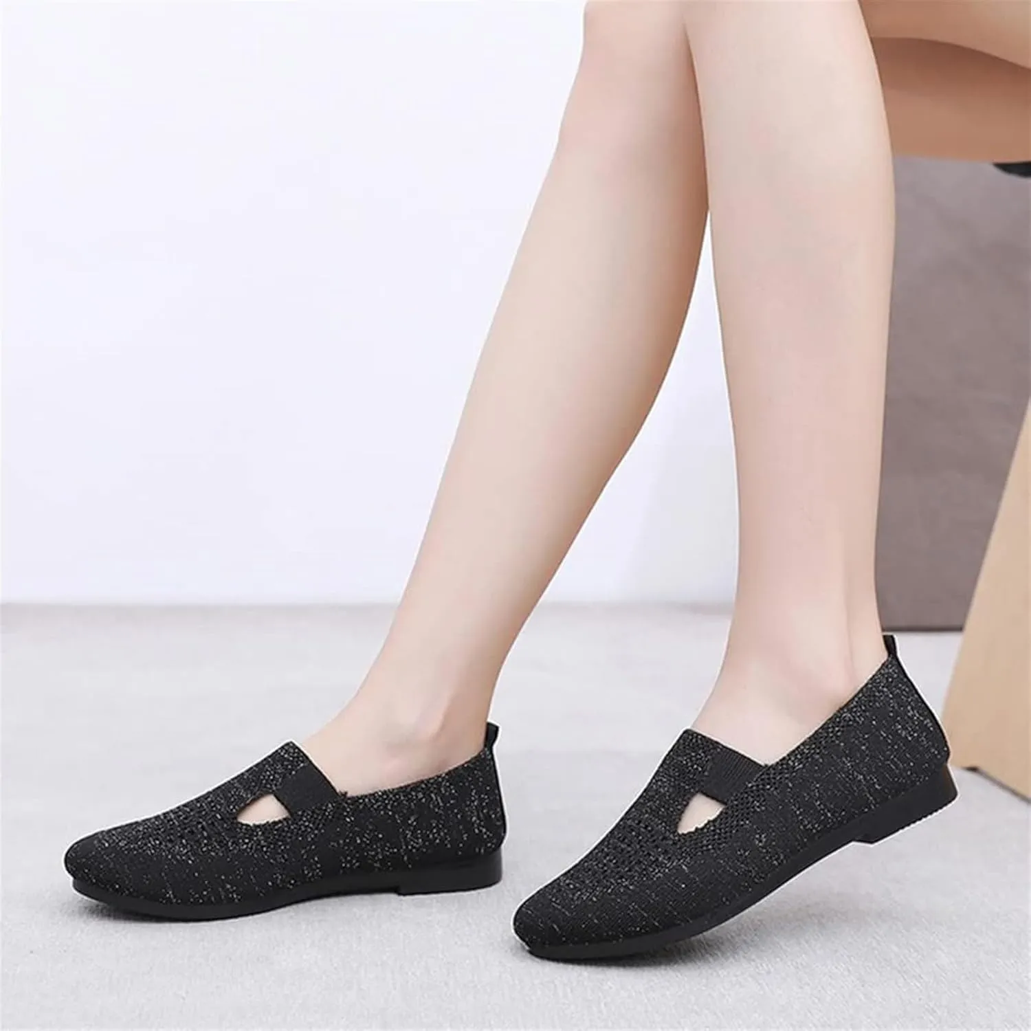 Mesh Breathable Slip-On Loafers for Women Soft Sole Non-Slip Orthotic Flat Trainers