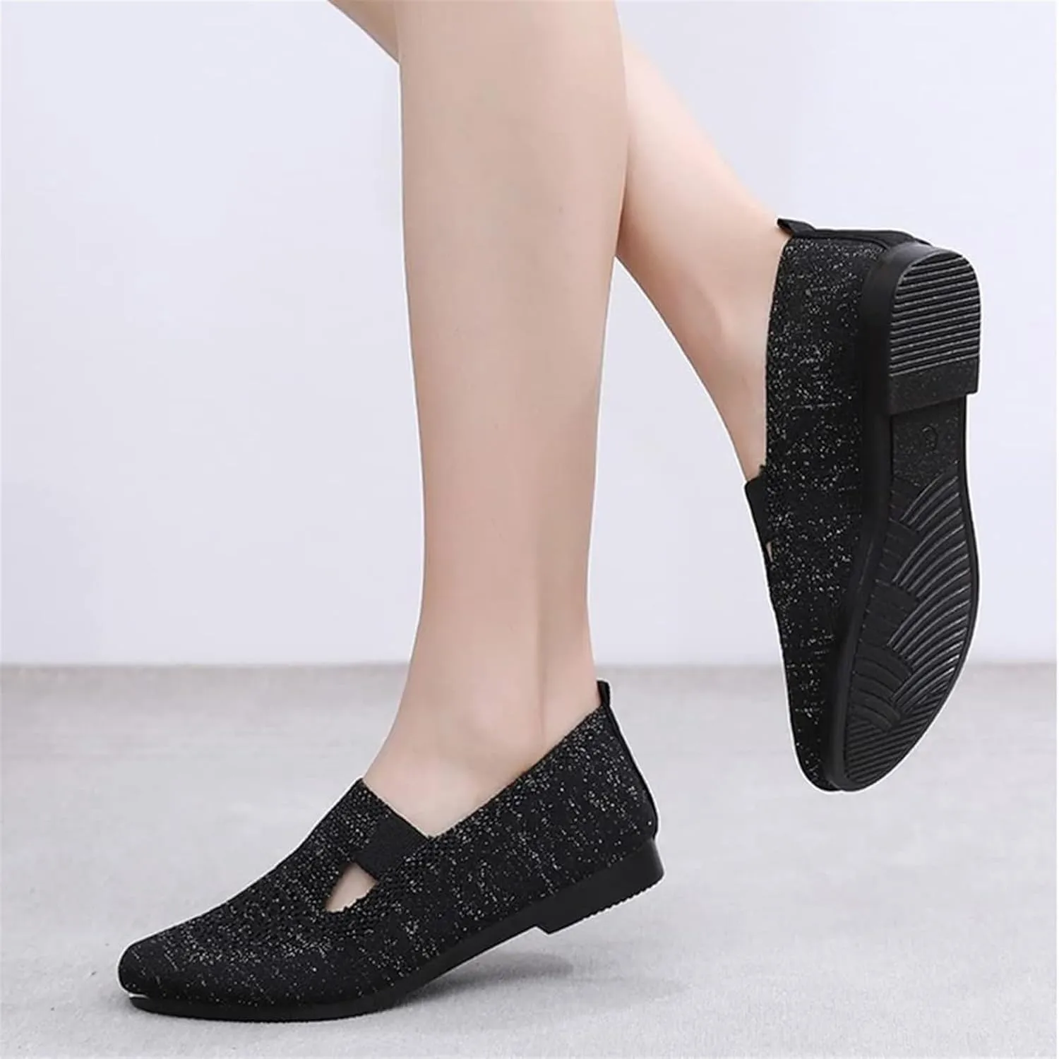 Mesh Breathable Slip-On Loafers for Women Soft Sole Non-Slip Orthotic Flat Trainers