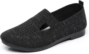Mesh Breathable Slip-On Loafers for Women Soft Sole Non-Slip Orthotic Flat Trainers