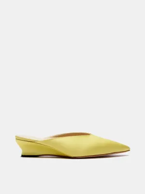 Micro Wedge Mule / Lime Satin
