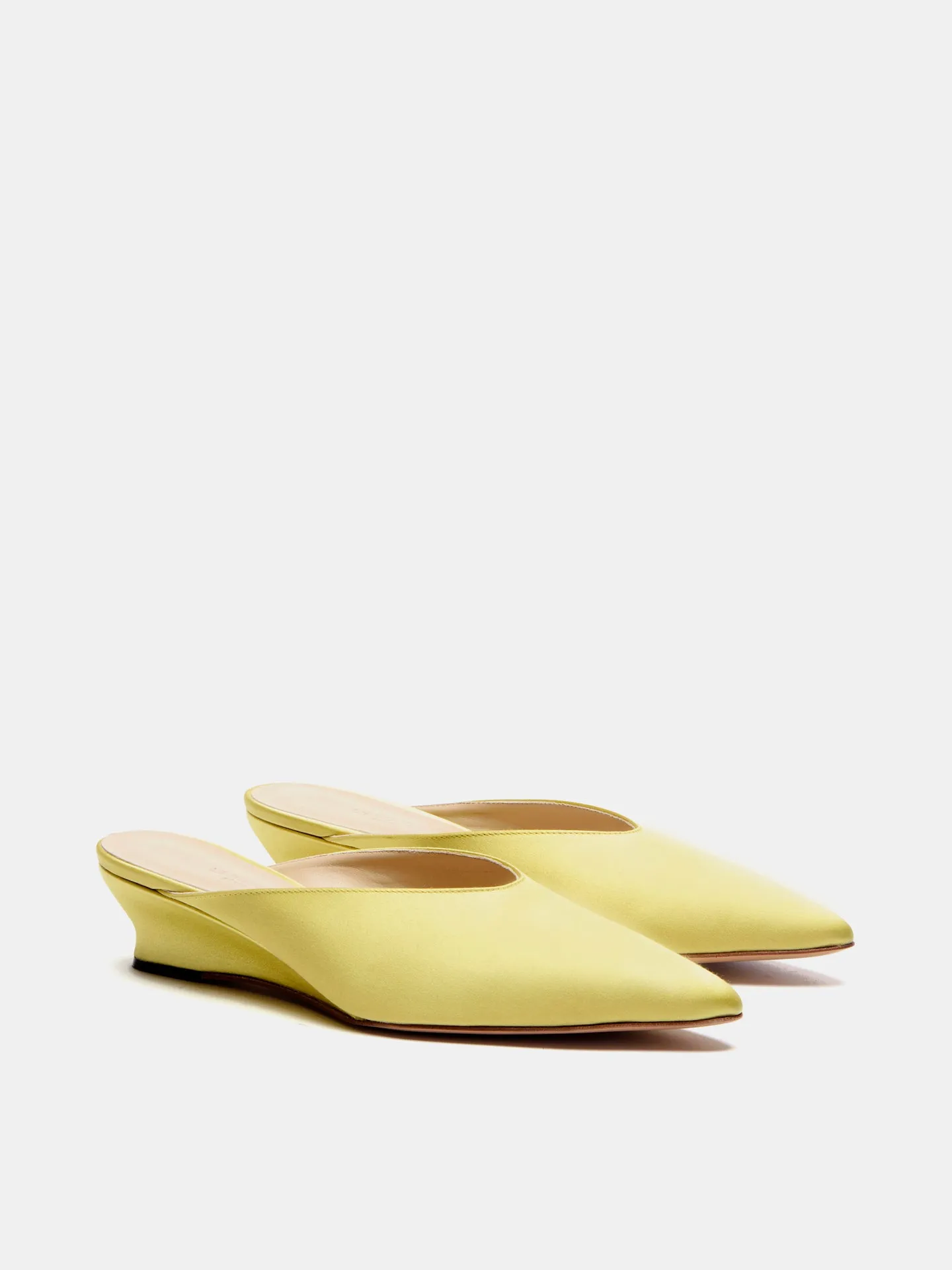Micro Wedge Mule / Lime Satin