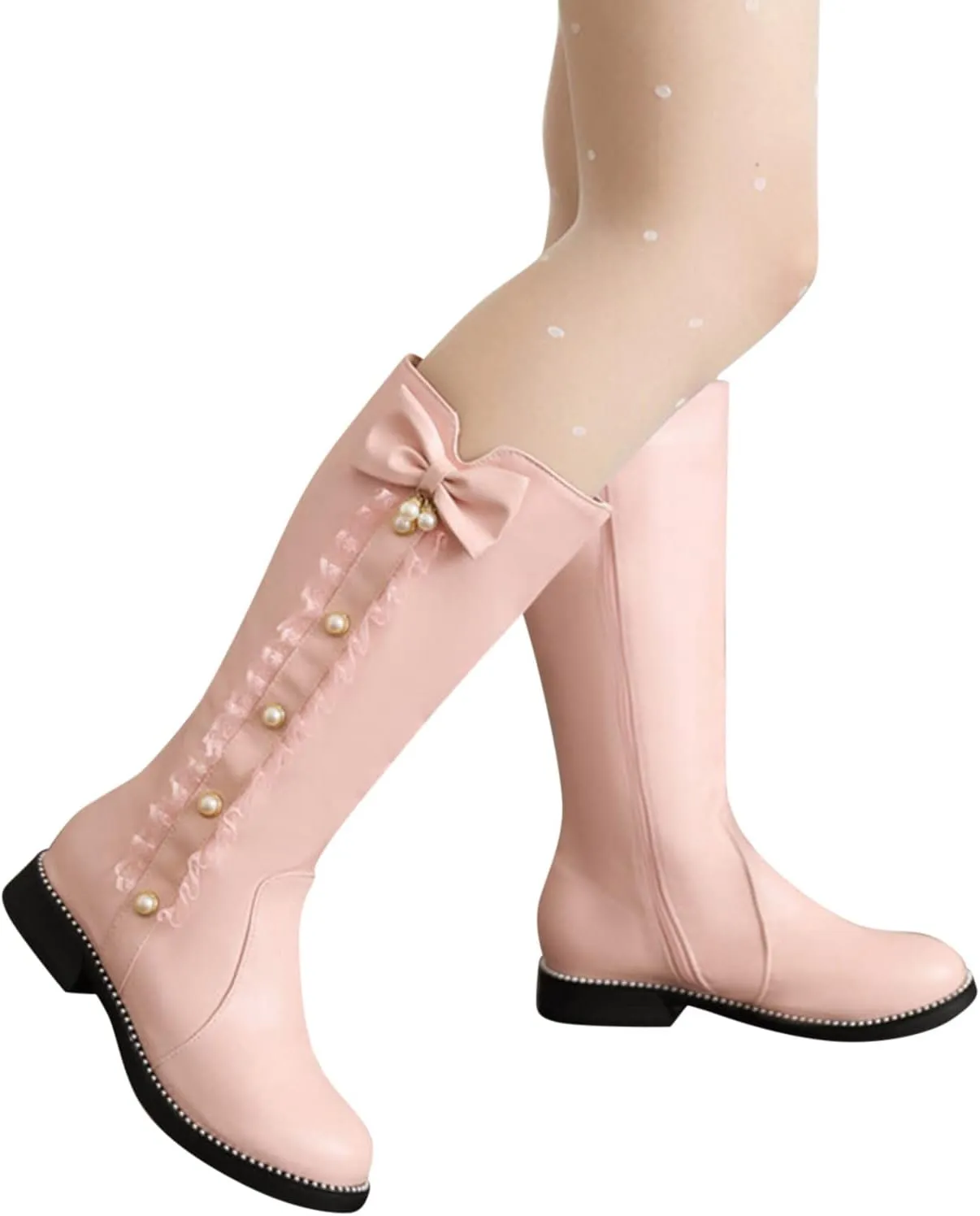 Mid Calf Cowboy Boots for Women Low Heel Black Leather Boots for Women Knee High Heels Wide Calf White Cowboy Boots Women Above the Knee Boots for Women Leather Black Mid Calf Boots for Women Dressy