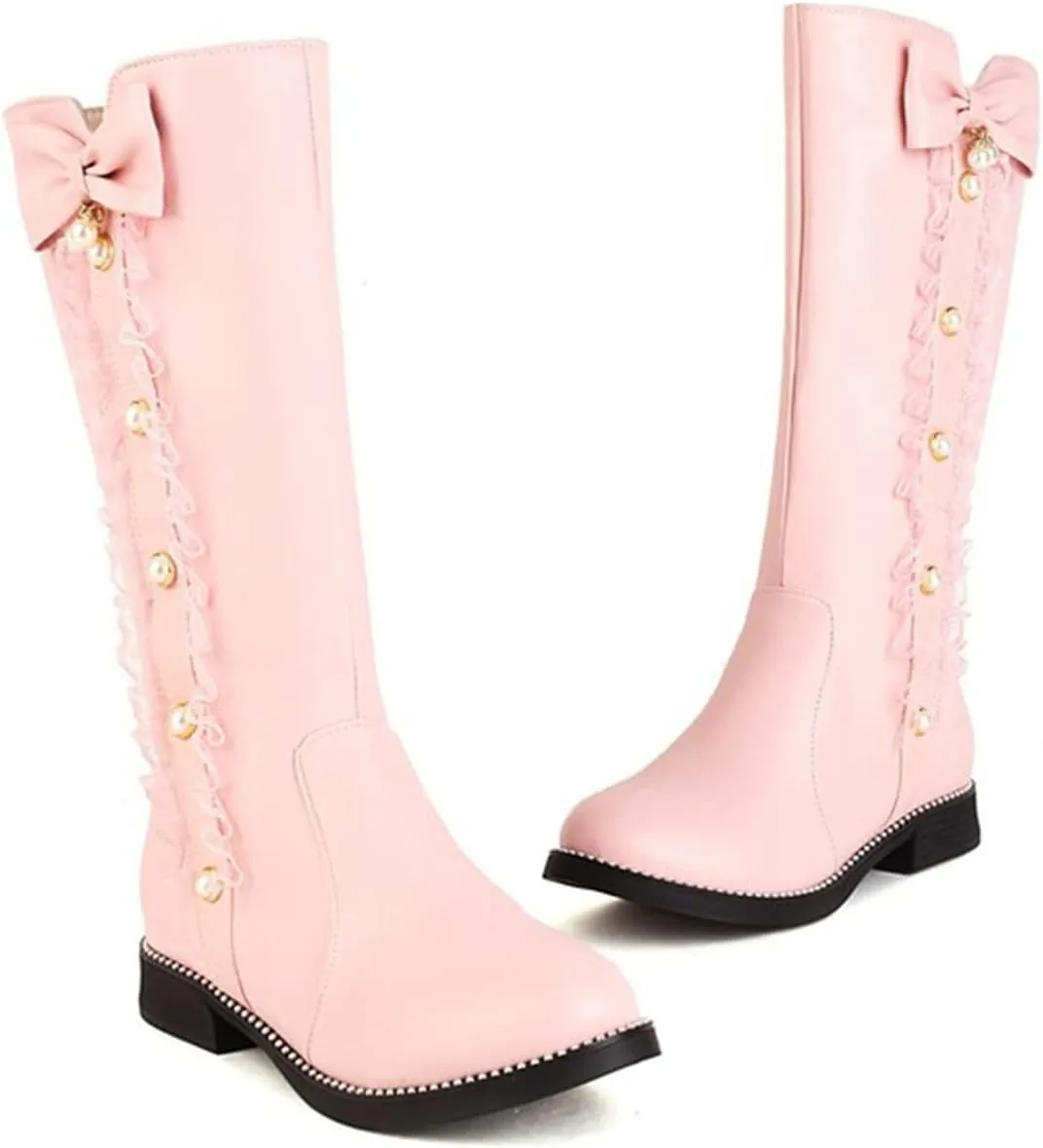 Mid Calf Cowboy Boots for Women Low Heel Black Leather Boots for Women Knee High Heels Wide Calf White Cowboy Boots Women Above the Knee Boots for Women Leather Black Mid Calf Boots for Women Dressy
