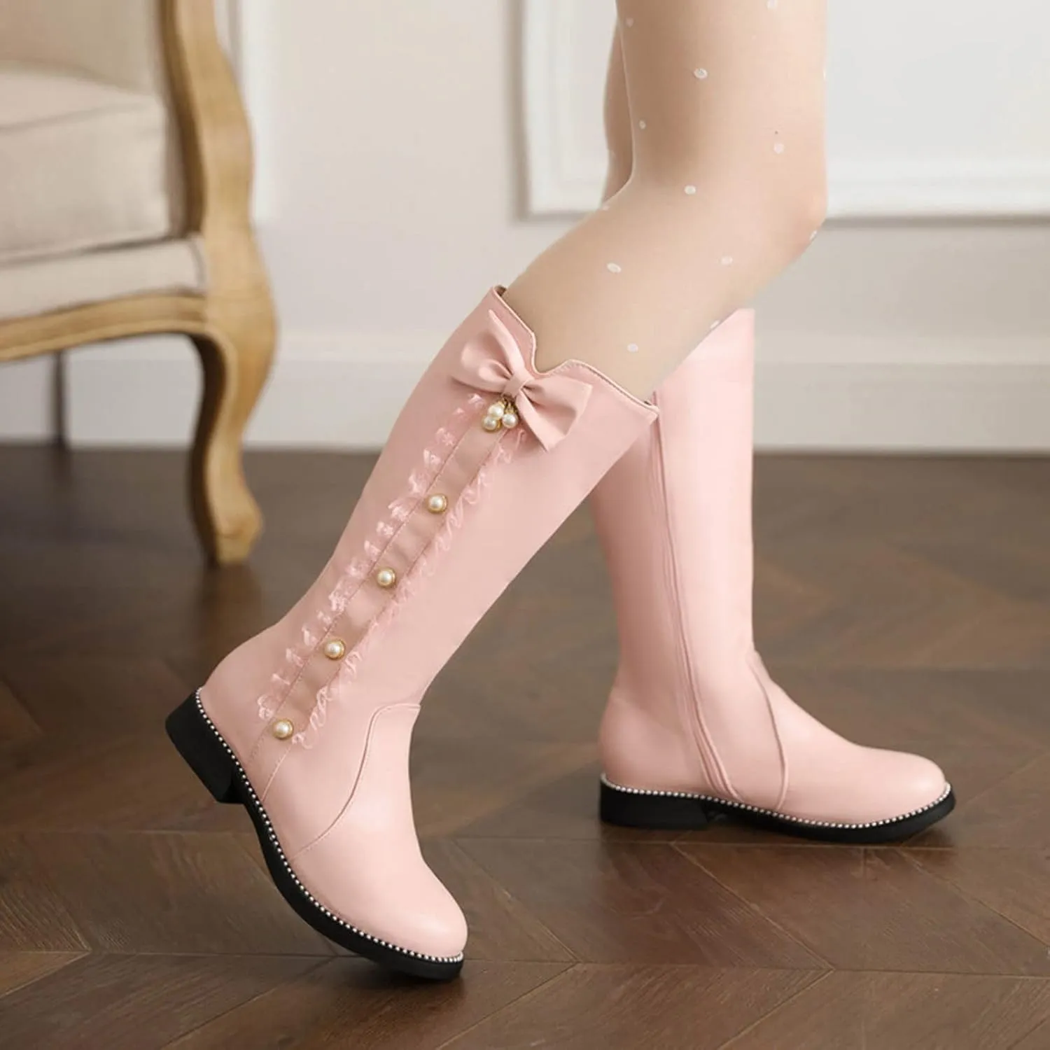 Mid Calf Cowboy Boots for Women Low Heel Black Leather Boots for Women Knee High Heels Wide Calf White Cowboy Boots Women Above the Knee Boots for Women Leather Black Mid Calf Boots for Women Dressy