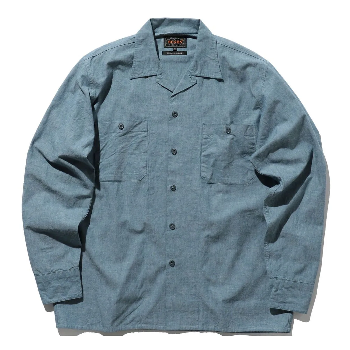 MIL Open Collar Chambray Shirt - Sax