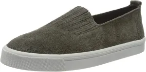 Minnetonka Women's Gabi Suede Fringe Slip-Ons 6 M Grey